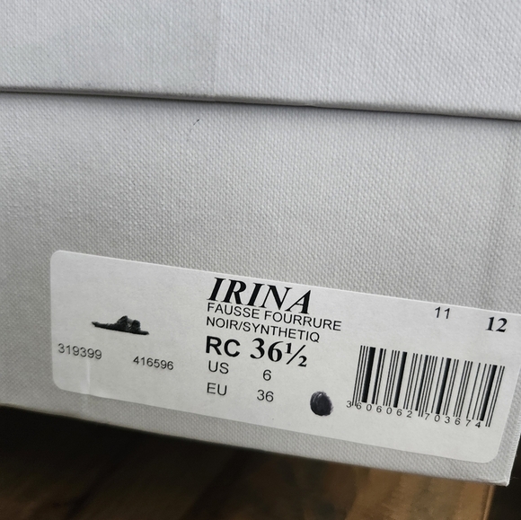 Robert Clergerie Irina Black Faux Fur Sandals Sz 6 - Picture 8 of 8